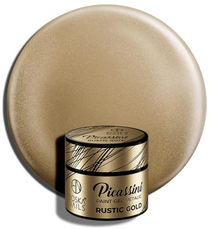 Picassini Silver Metallic UV Paint Gel 5 ml High pigmented Nail Art Gel para decoración de uñas, adornos franceses y detalles 3D
