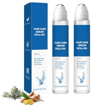 Set med 2 serum för hårväxt med rosmarin - Serum mot håravfall för hårbotten - Minskar effektivt håravfall - Daglig hårvård - Lämplig för alla hårtyper