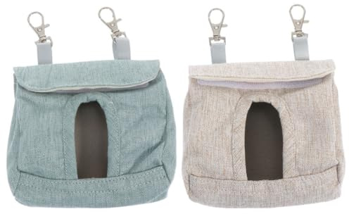 Toddmomy Paquet de Nourriture pour Chinchillas et Cobayes 2 Pièces en Tissu Crochet Suspendu pour Cage, Facile à Utiliser Gaspillage pour Petits Animaux