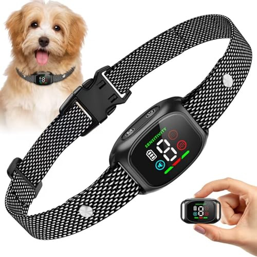 Haustierfreundliches Trainingshalsband - Antibellhalsband Für Hunde, Erziehungshilfe Anti-Bell Gerät Hunde Collar (Schwarz)