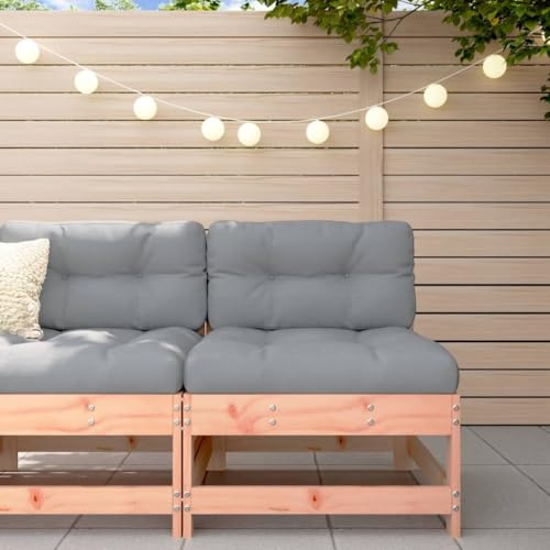 MinoLiving Garten-Mittelsofa aus massivem Douglasienholz mit Latten-Design, 62x62x70,5 cm, wetterfestes Lounge-Sofa Modul für Terrasse, Balkon, Outdoor, Flexible Sitzgruppe mit Rückenlehne