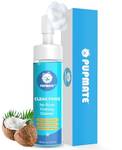 Paw Cleaner for Dogs & Cats,No-Rinse Foaming Dog Paw Cleaner Washer Cleanser,Hypoallergenic & pH-Balanced, 7 fl oz, with Scrubber Brush,Safe for Small, Medium & Large Pet, Puppy Clean Paws
