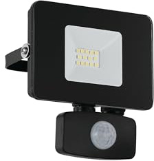EGLO LED Außen-Strahler Faedo 3 1 flammige Außenleuchte | inkl. Bewegungsmelder, Sensor-Wandstrahler aus Alu, Farbe: Weiß, Glas: klar, 10 Watt, IP44