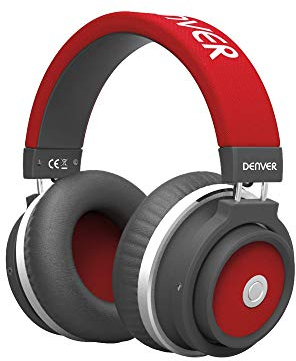 Denver BTH-250 RED casque et micro Binaural Bandeau Noir, Rouge - Casques et micros (Sans fil, Bandeau, Binaural, Supra-aural, 350 g, Noir, Rouge)