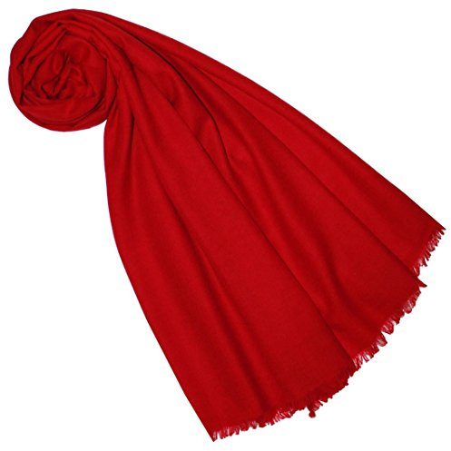 Lorenzo Cana Pashmina, sciarpa da donna, 100% cashmere, sciarpa in cashmere, pashmina in cashmere, Colore: rosso, 70 x 200 cm