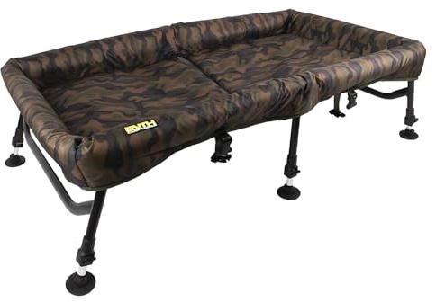 Faith Carp Cradle XXL - Camou - Faltbarer Aluminiumrahmen Abhakmatte - 125x70x32cm - Karpfenwiege für große Karpfen - Stark und langlebig - Verstellbare Beine - Kompakt und sicher
