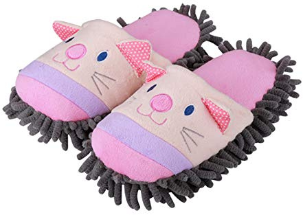 Frjjthchy - Zapatillas de mopa de microfibra para limpieza de polvo, para hombres y mujeres, Women 4.5-5.5, Gato