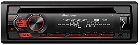 Pioneer Autoradio Deh-S120Ub 1DIN RDS con Illuminazione Pulsanti Rossi, Display Bianco, Supporto Android, Equalizzatore a 5 Bande, CD, MP3, USB, Ingresso AUX, App Arc