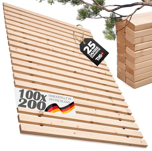 TUGA - Holztech Rollrost Lattenrost 100 x 200 cm 29mm 500kg stabilster Bettrost Rolllattenrost