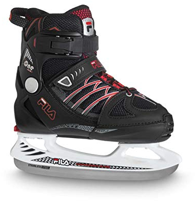 FILA X-One Ice Freizeitschlittschuh für Kinder und Jugendliche In 4 Größen verstellbar Eishockey & Eislaufen Edelstahlkufe Optimaler Halt & bequemer Komfort schwarz-rot 29-31