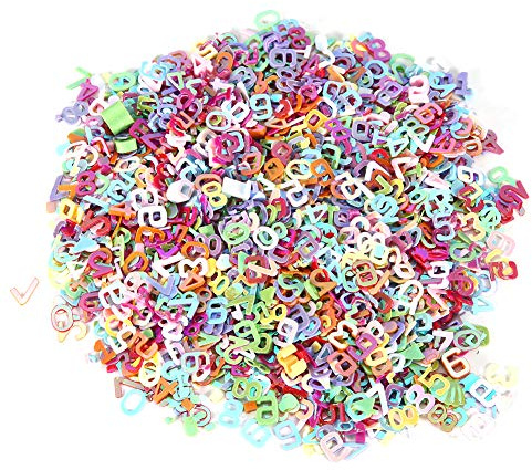 Multicolor Maniküre Glitzer Konfetti, 60g/Beutel Bunte Pailletten Geburtstag Hochzeit Konfetti Nagel Dekor DIY Material Zubehör (Zahlen 0-9 gemischte Farbe)