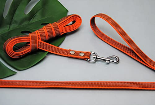 Leine gummiert 10m x 15mm ohne Schlaufe Orange Schleppleine Fährtenleine