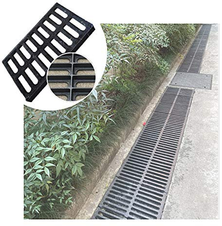 IBOWZ Rejilla Desague Jardin Canal de Drenaje Drenaje de Suelo Drenaje de Ducha Lineal Anti-obstrucción Antideslizante Colector de Drenaje de Cabello Fregadero Rejilla de ventilación Cubierta Desa