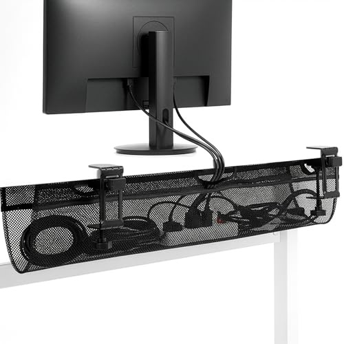 VIVO Mesh 91 cm kabelnät med klämma på under skrivbord, kabelförvaring, kabelhantering för hem och kontor, svart, SK-AC36MH