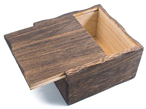 XiyaxiVici Holz Geschenkbox mit Schiebedeckel Klein Aufbewahrungsbox Holzkiste mit Deckel Quadratische Schmuckschatulle aus Holz Geschenkbox Dekoration Geschenkkiste 10,5 x 10,5cm