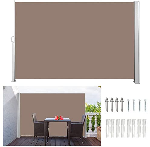 Ansobea Toldo lateral, protección solar, 180 x 300 cm, protección visual para balcón, jardín, terraza