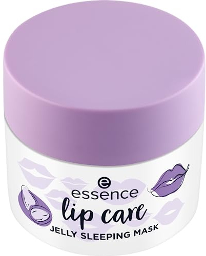 essence lip care JELLY SLEEPING MASK, Lippenmaske, Violett, feuchtigkeitsspendend, regenerierend, pflegend, vegan, ohne Konservierungsstoffe, ohne Parabene, ohne Mikroplastikpartikel, 1er Pack (8g)