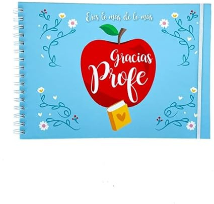 Álbum Gracias Profe Manzana Regalo para Firmas Dedicatorias y Fotos | Detalle para Profesores y Maestros