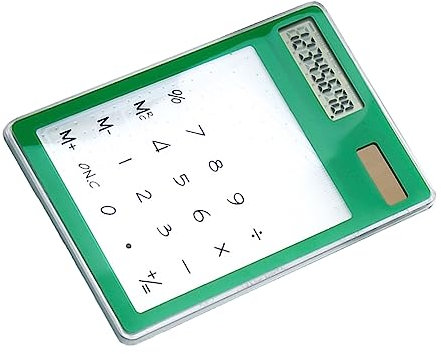 Calculatrice à énergie Solaire, Calculatrice Transparente à écran Tactile à 8 Chiffres pour le Bureau (Vert)