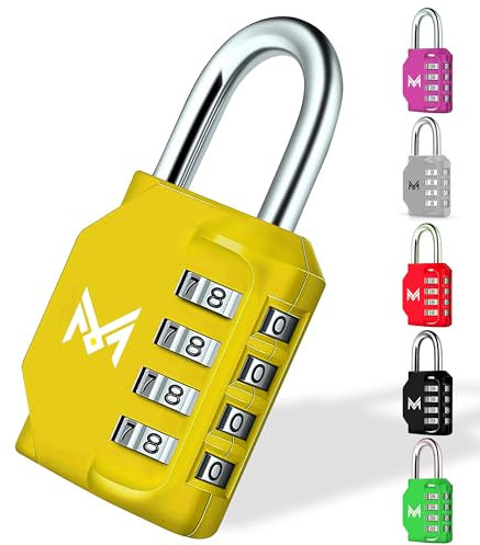 MERCURYAL Lucchetto combinazione - Lucchetto armadietto - 1/2 pz di colore nero e giallo - Palestra, cassetti, Gym