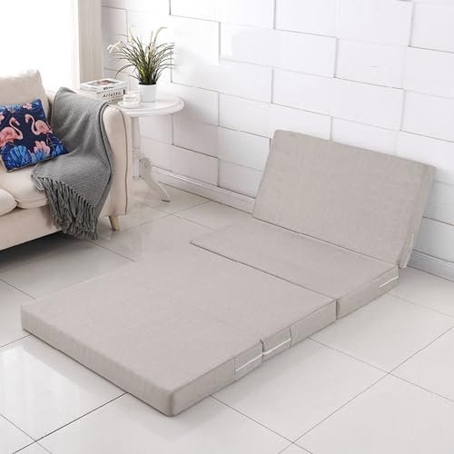 XXIUDEE Faltbare Isomatte, abnehmbarer Bezug, Bodenmatratze, leichter Sofasessel, Kinder, Gäste, Wohnzimmer, Schlafzimmer, Übernachtungsmatratze für Reisen, Auto, Zelt (200 x 90 x 5 cm, Grau)
