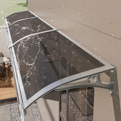 Exteriör moderna ytterdörrsmarkiser, markis for dörrentré med aluminiumfäste, överhängsmarkis for fönster, polykarbonatmarkis & kapell, med regnrännor, regnsnö UV-skydd.