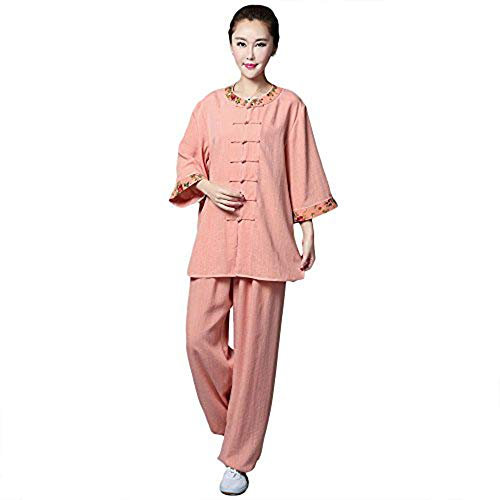 Kampsportskläder Dam Taichi Uniform Martial Art Set Andas Morgonträningskläder,orange,M