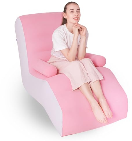 Bewinner Aufblasbares Schlafsofa mit Armlehnen – Tragbares und Zusammenklappbares Campingsofa für Wohnzimmer, Schlafzimmer, Büro, Reisen, Camping