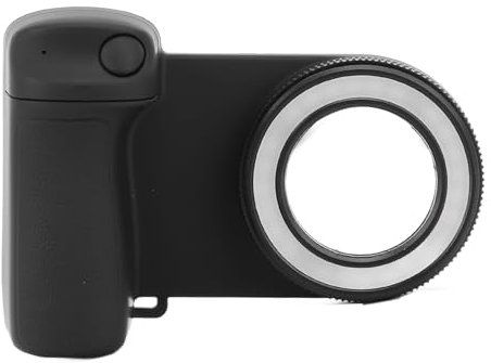 ASHATA Mango Magnético para Cámara de Teléfono con Luz de Relleno y Control Remoto Inalámbrico del Obturador, Mango de Cámara con Luz Recargable de 360 Grados, Soporte Bluetooth para