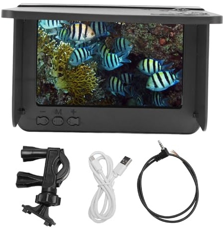 Écran de Caméra de Pêche sous-Marine, écran D'Affichage IPS de 5 Pouces pour la Pêche sur Glace, Affichage Vidéo Portable pour Détecteur de Poisson, Batterie 8000mAh, sans Caméra