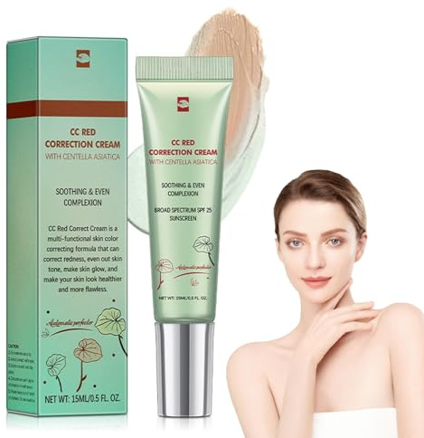 Correctrice De Couleur, Crème CC Avec Centella Asiatica,Perfecteur Et Correcteur De Teint Couvrant Les Imperfections Crème Hydratante Teintée Et Rougeurs Avec SPF 25#02