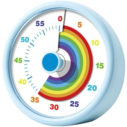 YUNYU Temporizador visual para niños, temporizador silencioso de cuenta regresiva de 60 minutos con diseño de arco iris, estilo pomodoro y arena fácil de usar, para aula, cocina, oficina, herramienta