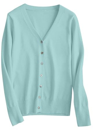Generisch Cardigan da donna, a maglia fine, a maglia grossa, oversize, a maglia grossa, a maniche lunghe, autunno e inverno, verde, 3XL