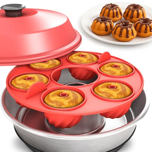 LIVGRA8T Gugelhupf silikonbakform för campingugn, kompatibel med Omnia, Enders Vamo, Crivit, tillbehör för tillverkning av mini Gugelhupf kakor, muffins, Brownies
