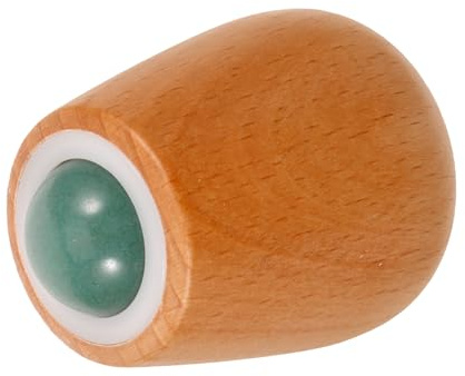 IWOWHERO Jade Gesichtsroller Massagegerät mit Holzgriff für Gesicht und Hände Entspannender Hautroller zur Muskelentspannung und Täglicher Selbstpflege zu Hause und Unterwegs