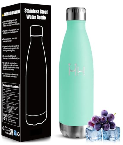 Mulbijeo Termisk vattenflaska för barn, 500 ml BPA-fri, vattenflaska, 18/8 rostfritt stål, läckagesäker termisk flaska, rostfritt stål flaska för skola, yoga, kontor och utomhusaktiviteter