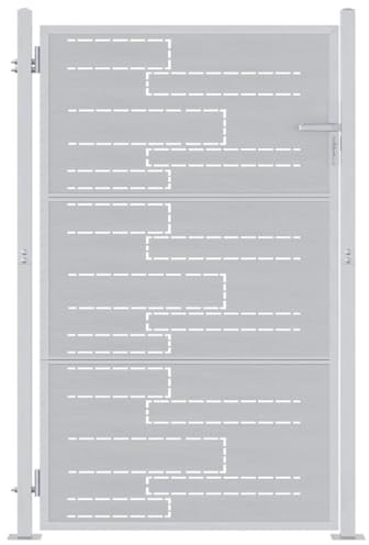 vidaXL Gartentor 85 x 144 cm Edelstahl Silber Abschließbar