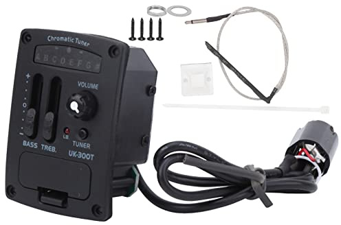 Cryfokt 2-bands EQ Pickup Ukulele Equalizer Tuner för Exakt Ljudjustering för Musiker, Akustisk Gitarr Pickup Musikinstrumenttillbehör