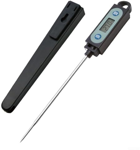 Termometro per alimenti da cucina, sonda digitale con corpo in ABS, 315 mm, a penna, per una misurazione accurata della temperatura in caffè, latte, cottura al forno (nero)