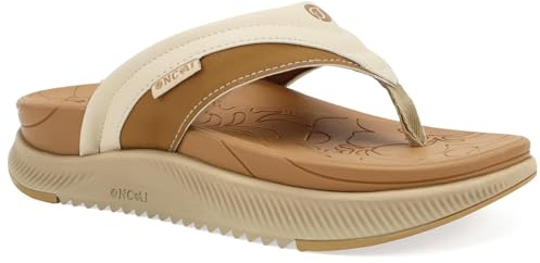 ONCAI Infradito Donna Ortopedici Sandali da Passeggio Estate con Supporto Arco Comodi e Leggeri Piattaforma Antiscivolo Suola di Gomma Interno Esterno Cachi/Beige Taglie 36