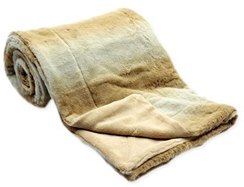 Haus und Deko Kuscheldecke Fellimitat Luxury Sofadecke ca. 150x200 cm Coral Fleece Decke #1645 beige