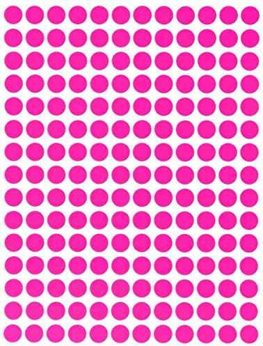 Royal Green Aufkleber Neon Pink 8 mm runde Punkt Sticker – 0,3 Zoll Klebepunkte im 900 Pack