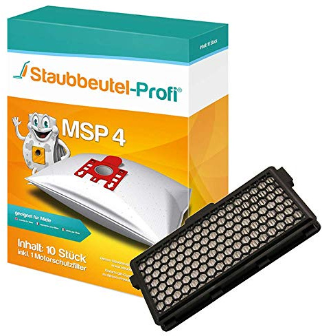 Staubsauger-Beutel-Set-MSP4 kompatiebel mit Swirl M-40 geeignet für Miele S 8340 EcoLine Premium-Edition (10 Beutel + 1 Filter)