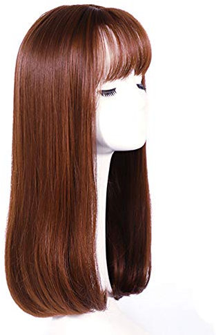 45,7 cm langer gerader Aufsatz für Frauen mit dünner werdendem Haarclip in Krone, Ersatz Verlängerung mit Pony, hellbraun