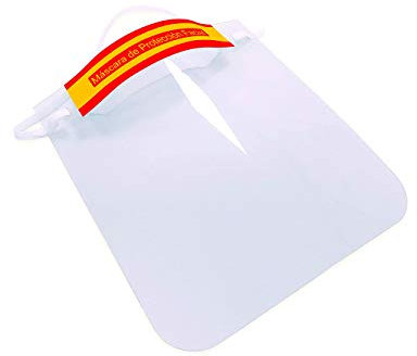 Pack de 10 Uds. | Pantalla de protección Facial Transparente | Visera protección máscara Facial | Medida 23 x 26 cm | Protección antisalpicaduras