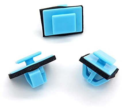 VVO Fasteners- Blue Plastic Side Skirt, Sill Moulding Cover Trim Clips for Hyundai Tucson / ix35, Tucson, ix35, (Pack of 10)