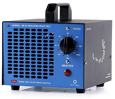 Airthereal MA5000 Kommerzieller Ozongenerator Geruchskiller, Ozon Luftreiniger Ozongerät Ozonisator mit Timer für Zimmer, Rauch, Autos und Haustiere, beseitigt Gerüche auf bis zu 300 m², blau