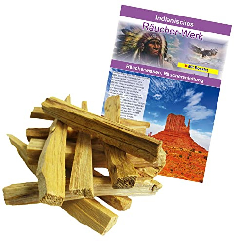 Palo-Santo Räucherholz Holz 12x 8-10cm Sticks Natürliche Räucherstäbchen zum räuchern für Rauhnächte + Schutz + Hausreinigung + Meditation. Mit Räucheranleitung, Beschreibung, Booklet. 81051-9