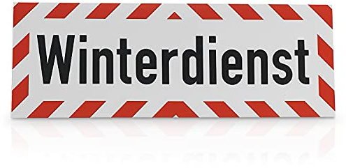 Betriebsausstattung24 Hinweisschild „Winterdienst“ - Magnetfolie retroreflektierend Größe (BxH): 50,0 x 12,5 cm - Winterdienst - Autoschild - Hinweisschild Kraftfahrzeuge - KFZ