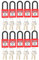 Oreilet 10pack Candado de Seguridad, Cerraduras de Bloqueo y Etiquetado, Industrial Plásticos Bloqueo con Llave, Bloqueo de Aislamiento Industrial con Clave, Lockout Tagout Padlock (Rojo)